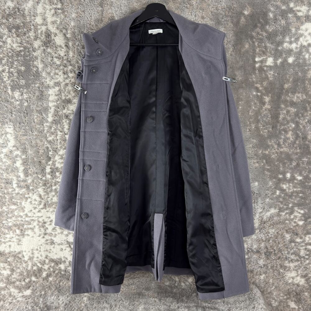 Garnet Hill Size 8 Wool Blend Coat Gray Snap Button Long Sleeve Outdoor - Picture 3 of 9